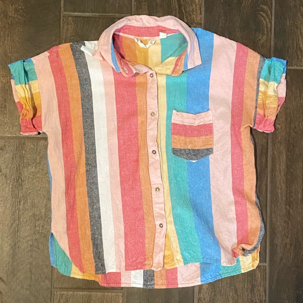 Women’s Billabong Sincerely Jules Collection Stripped Button down Shirt Small